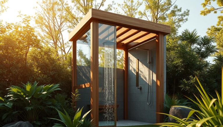 outdoor shower enclosure